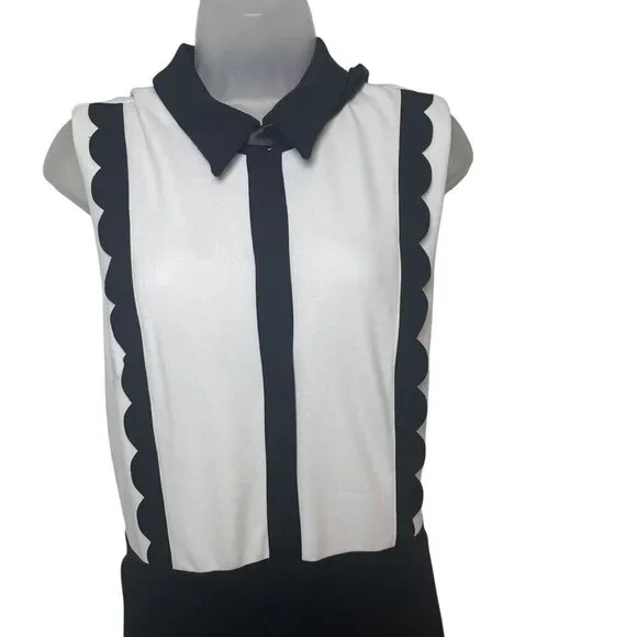 Betsey Johnson Black & White Bow Tie Jumpsuit – Size 14 - Picture 3 of 6